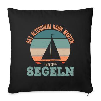 Rentner Segeln Segler Pension Rente 2021 Pensioner - Housse de coussin décorative 45 x 45 cm - noir - Devant