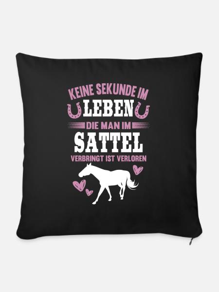 Reiterin Pferdespruch Lustiges Pferde Geschenk - Sofakissenbezug 45 x 45 cm - Schwarz