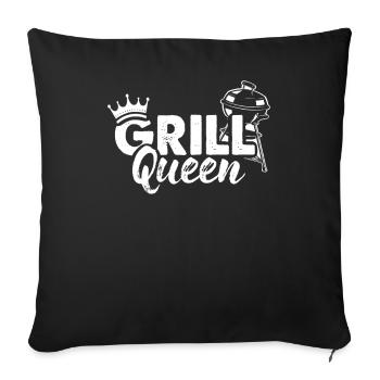 Grill Queen BBQ Grillmeister Barbecue Grill Spruch - Sofakissenbezug 45 x 45 cm - Schwarz - Vorne