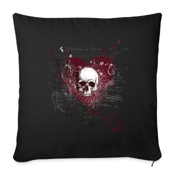 Hello darkness my old friend skull flower gift - Sofa pillowcase 17,3'' x 17,3'' (45 x 45 cm) - black - Front