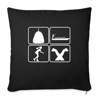 Spreewald Home Nature Boat ride Tradition Paddling - Sofa pillowcase 17,3'' x 17,3'' (45 x 45 cm) - black - Front