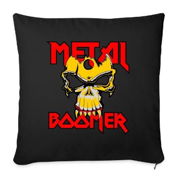 Heavy Metal Boomer Skull and Bones - Sofa pillowcase 17,3'' x 17,3'' (45 x 45 cm) - black - Front