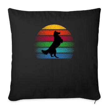Border Collie Dog Collie Dogs Border Pet - Sofa pillowcase 17,3'' x 17,3'' (45 x 45 cm) - black - Front