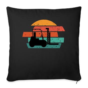 Forklift driver forklift driver forklift truck lift truck - Sofa pillowcase 17,3'' x 17,3'' (45 x 45 cm) - black - Front