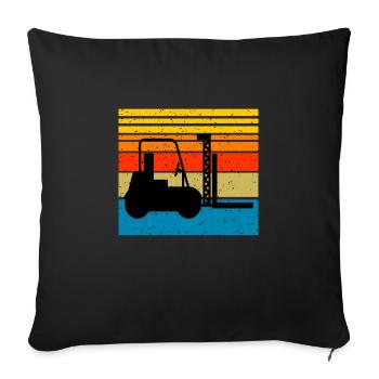 Forklift driver forklift driver forklift truck lift truck - Sofa pillowcase 17,3'' x 17,3'' (45 x 45 cm) - black - Front