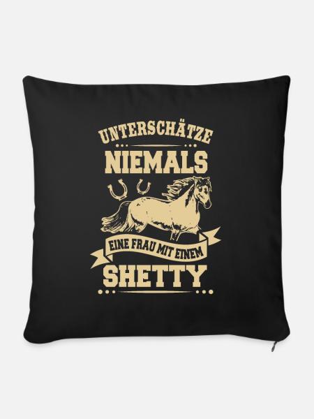 Reiterin Frau Shetty Pferd Reiten Geschenk - Sofakissenbezug 45 x 45 cm - Schwarz