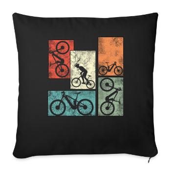 Ebike Cycling Retro E Bike Cyclist Battery Bicycle - Sofa pillowcase 17,3'' x 17,3'' (45 x 45 cm) - black - Front