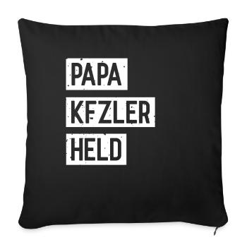 Papa KFZler Hero mécanicien tuning visseuse père - Housse de coussin décorative 45 x 45 cm - noir - Devant
