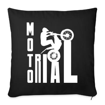 Moto Trial News - Trial Bike Rider - Sofa pillowcase 17,3'' x 17,3'' (45 x 45 cm) - black - Front