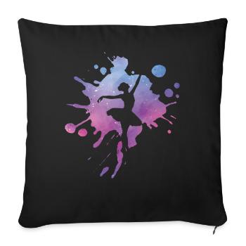 Ballerina Ballet Dancer Farbklecks - Sofa pillowcase 17,3'' x 17,3'' (45 x 45 cm) - black - Front