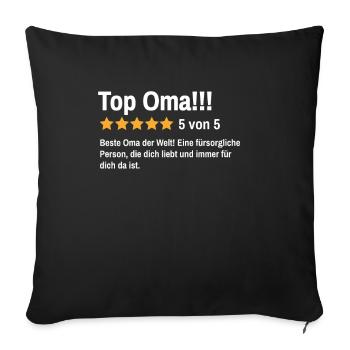 Beste Oma der Welt Spruch Großmutter - Sofakissenbezug 45 x 45 cm - Schwarz - Vorne