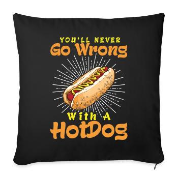 Hot Dog Sausage - Sofa pillowcase 17,3'' x 17,3'' (45 x 45 cm) - black - Front