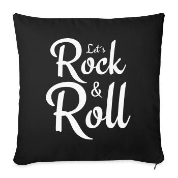 Let’s Rock and Roll - Musique Proverbes - Housse de coussin décorative 45 x 45 cm - noir - Devant