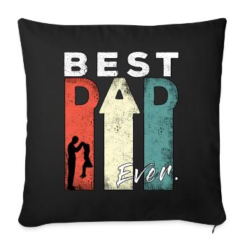 Best Dad Ever Retro Best Dad Expectant Dad - Sofa pillowcase 17,3'' x 17,3'' (45 x 45 cm) - black - Front