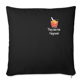 They see me Negronin Cocktail Alcohol Party Summer - Housse de coussin décorative 45 x 45 cm - noir - Devant