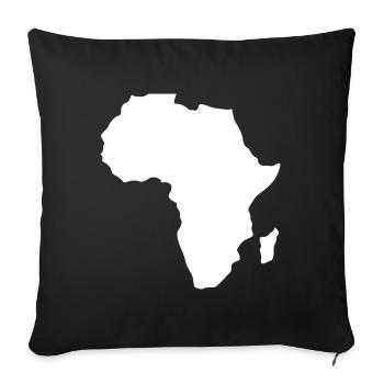 Afrique continent carte blanc - Housse de coussin décorative 45 x 45 cm - noir - Devant