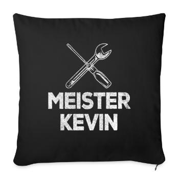 Meister Kevin Auto KFZ-Mechaniker Handwerker Lus - Sofakissenbezug 45 x 45 cm - Schwarz - Vorne