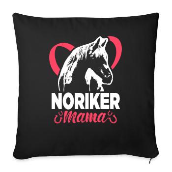 Noriker Mama Reiterin Dressurreiten Pferde Mädchen - Sofakissenbezug 45 x 45 cm - Schwarz - Vorne