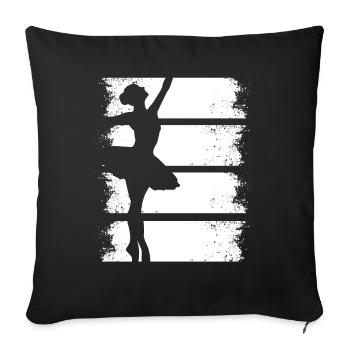 Ballerine ballerine danse Rétro rétro - Housse de coussin décorative 45 x 45 cm - noir - Devant