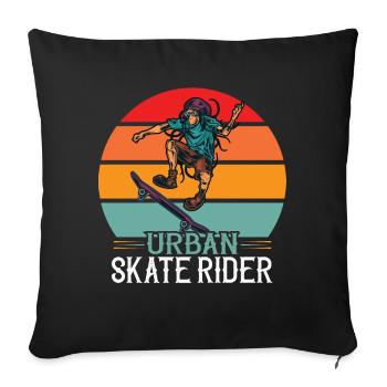 Skate Rider Urban - Housse de coussin décorative 45 x 45 cm - noir - Devant