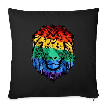 LGBT Regenbogen Flagge Liebe Transgender - Sofakissenbezug 45 x 45 cm - Schwarz - Vorne