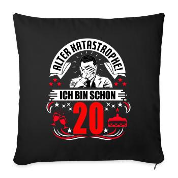 20. Geburtstag Mann Geschenk lustig Geburtstag 20 - Sofakissenbezug 45 x 45 cm - Schwarz - Vorne
