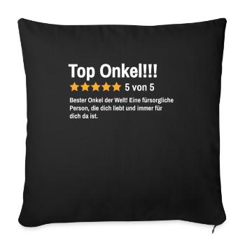 Bester Onkel der Welt Spruch - Sofakissenbezug 45 x 45 cm - Schwarz - Vorne