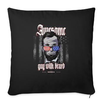 Lincoln GeilerType avec bart USA Cadeau Barbier - Housse de coussin décorative 45 x 45 cm - noir - Devant