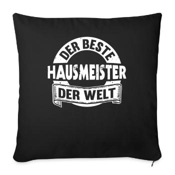 Bester Hausmeister der Welt Hauswart - Sofakissenbezug 45 x 45 cm - Schwarz - Vorne
