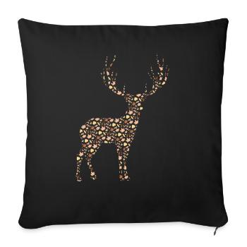 Autumn is coming - autumn leaves deer - Sofa pillowcase 17,3'' x 17,3'' (45 x 45 cm) - black - Front