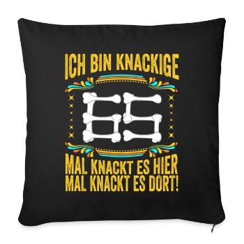 65 Geburtstag 65 Ehrentag 65 Jubiläum - Sofakissenbezug 45 x 45 cm - Schwarz - Vorne