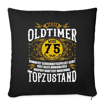 75 Geburtstag 75. Jubiläum 75 Ehrentag Geschenk - Sofakissenbezug 45 x 45 cm - Schwarz - Vorne
