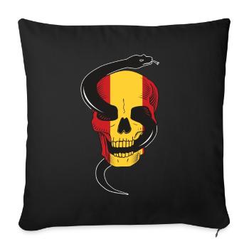Skull with Snake and Spain Flag T Shirt - Sofa pillowcase 17,3'' x 17,3'' (45 x 45 cm) - black - Front
