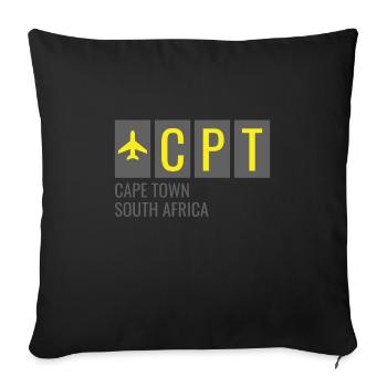 CPT Cape Town South Africa Airport Code - Sofa pillowcase 17,3'' x 17,3'' (45 x 45 cm) - black - Front