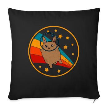 Flemish Giant Rabbit In Space - Sofa pillowcase 17,3'' x 17,3'' (45 x 45 cm) - black - Front