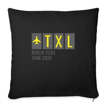 TXL Berlin Tegel Germany Airport Code - Sofa pillowcase 17,3'' x 17,3'' (45 x 45 cm) - black - Front