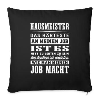 Hausmeister Beruf Facility Manager Lustig Hauswart - Sofakissenbezug 45 x 45 cm - Schwarz - Vorne