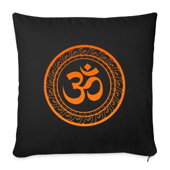 Om Ohm Aum Buddhism Symbole Yoga Sanskrit - Housse de coussin décorative 45 x 45 cm - noir - Devant