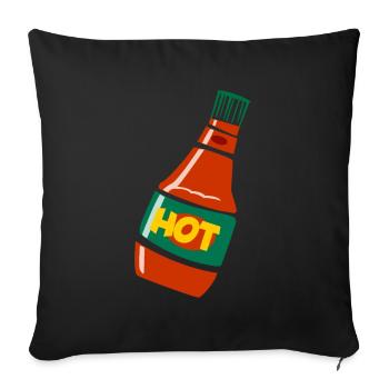Scharfe Soße - Grillen und Barbeque - Sofakissenbezug 45 x 45 cm - Schwarz - Vorne