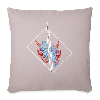 Japan Anime Mask Design Samurai Oni Monster - Sofa pillowcase 17,3'' x 17,3'' (45 x 45 cm) - light taupe - Front