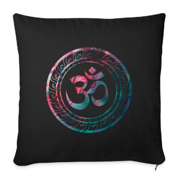 Om Ohm Aum Buddhism Symbole Yoga Sanskrit - Housse de coussin décorative 45 x 45 cm - noir - Devant