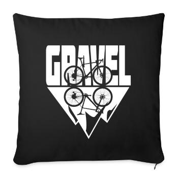 Gravel Bike Mountains Reflection Bike - Sofa pillowcase 17,3'' x 17,3'' (45 x 45 cm) - black - Front