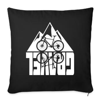 Gravel Bike Montagnes Réflexion Vélo Motif - Housse de coussin décorative 45 x 45 cm - noir - Devant