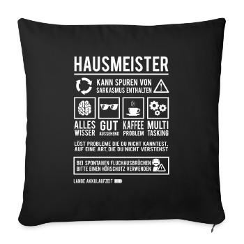 Hausmeister Lustiges Hauswart Facility Manager - Sofakissenbezug 45 x 45 cm - Schwarz - Vorne