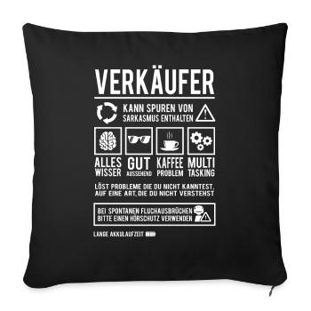 Verkäufer Beruf Einzelhandelskaufmann Kaufmann - Sofakissenbezug 45 x 45 cm - Schwarz - Vorne