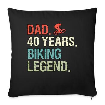 Lustige Fahrrad Sprüche Dad 40 Geburtstag Biker - Sofakissenbezug 45 x 45 cm - Schwarz - Vorne
