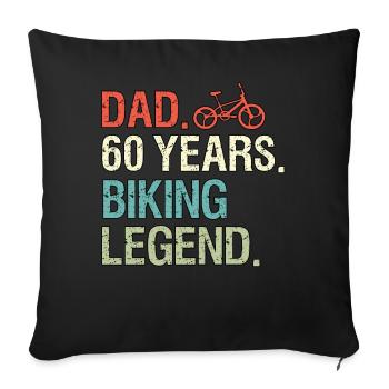 Lustige Fahrrad Sprüche Dad 60 Geburtstag Biker - Sofakissenbezug 45 x 45 cm - Schwarz - Vorne