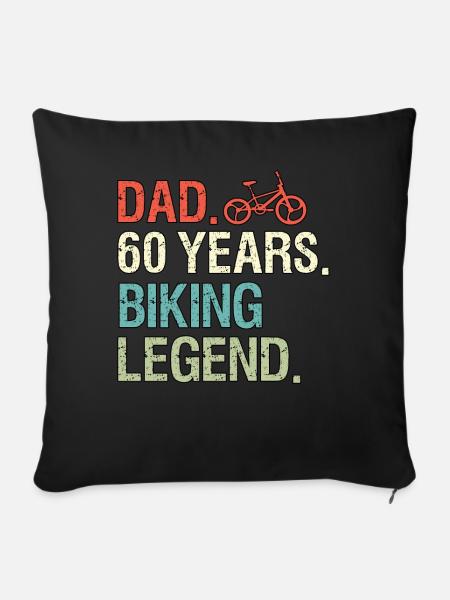 Drôle de vélo proverbes papa 60 ans motards - Housse de coussin décorative 45 x 45 cm - noir