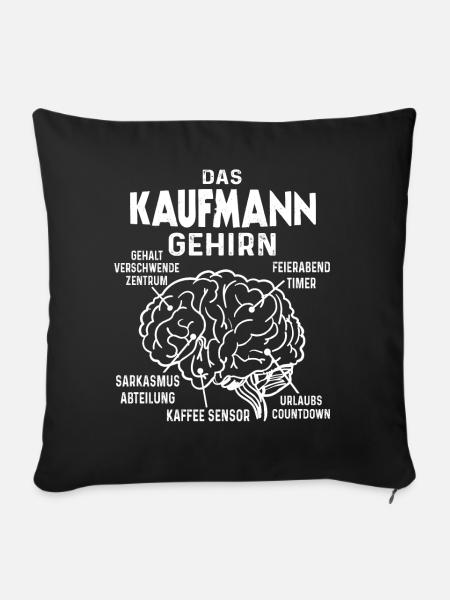 Kaufmann Gehirn Einzelhandelskaufmann Verkäufer - Sofakissenbezug 45 x 45 cm - Schwarz