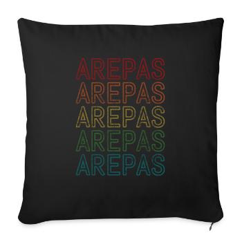 Arepas Funny Colombian And Venezuelan Arepa - Sofa pillowcase 17,3'' x 17,3'' (45 x 45 cm) - black - Front